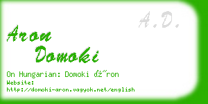 aron domoki business card